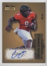 2022 Wild Card MATTE Gold - Green Foil /50 Chigoziem Okonkwo Rookie Auto RC 2b7. rookie card picture
