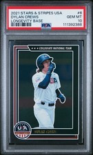 2021 PANINI STARS & STRIPES USA LONGEVITY BASE #6 DYLAN CREWS PSA 10