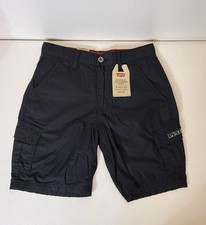 Levi s Boys Cargo Shorts Adjustable Waist Pockets Relaxed Fit Black Size 12R/26