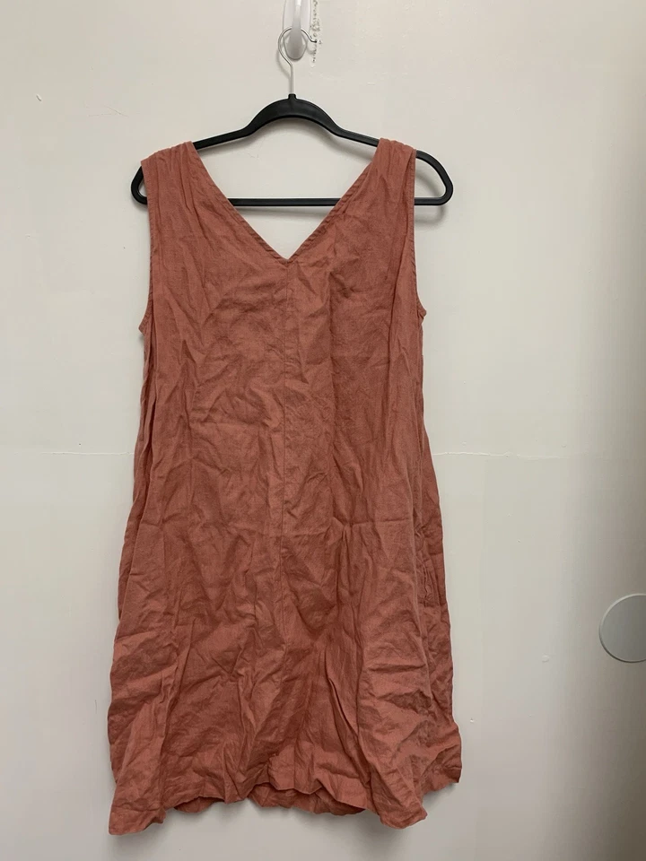 Linen Fox Orange Minimalist Dress Sz L-XL - Image 4 of 4