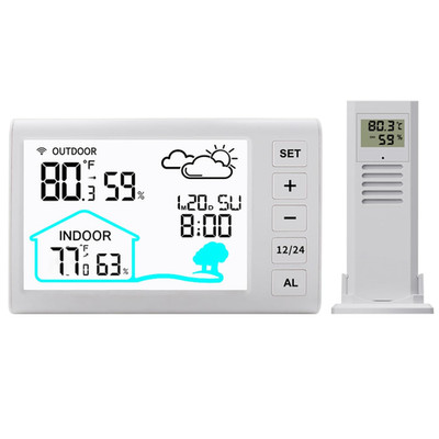 Wireless Weather Station with Atomic Clock, Indoor/Outdoor Thermometer, Digital