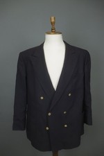 Burberry's Navy Double Breasted Six Button Front Formal Blazer Jacket Size 28