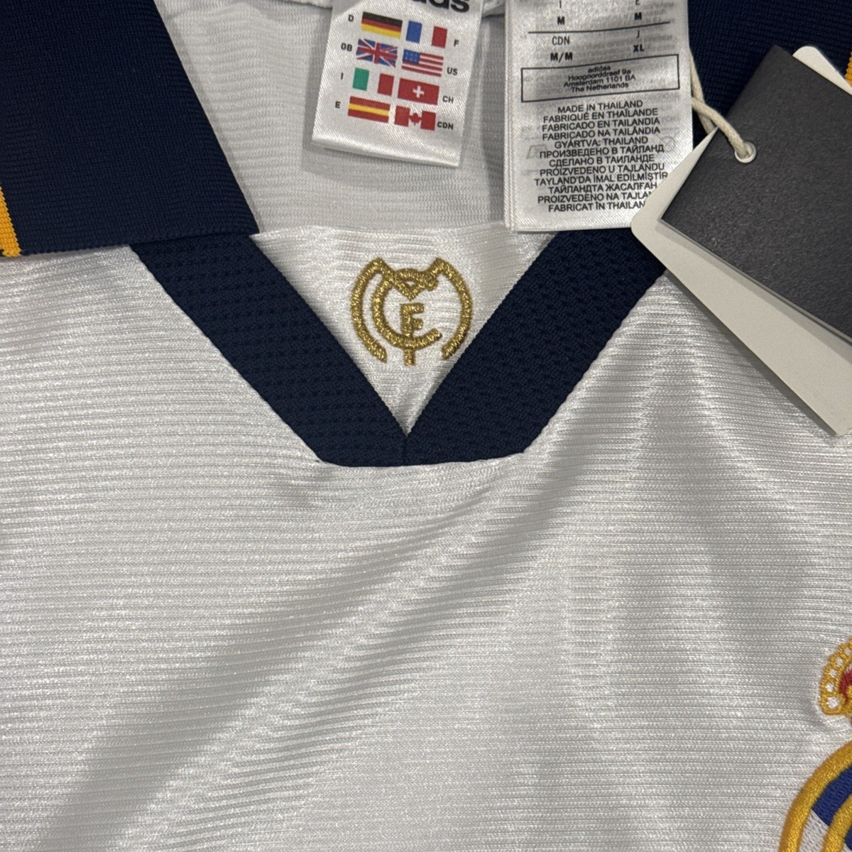 Adidas Real Madrid 99/00 Men's Home Jersey White Size M JJ3801