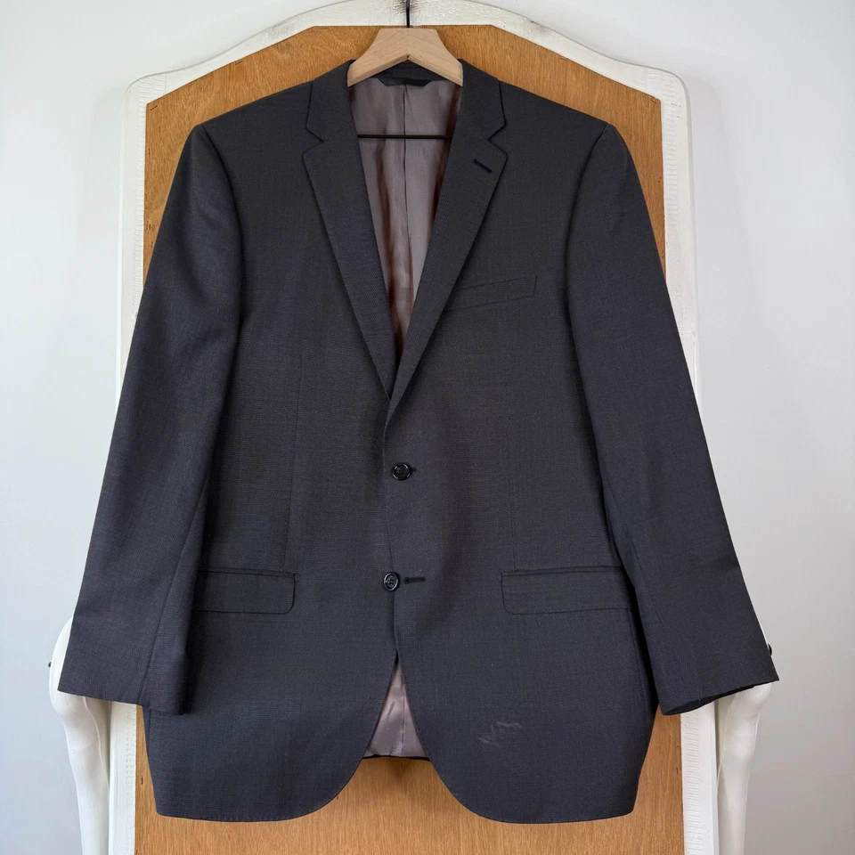 Emilio Ciro Suit Mens 40R Gray Birdseye 2 Button Super 160s Wool bespoke Canvas - Image 2 of 4