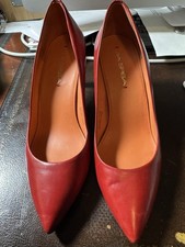 Via Spiga Red Leather Pointed Toe Stiletto Pumps Slip On Women Size 6.5M