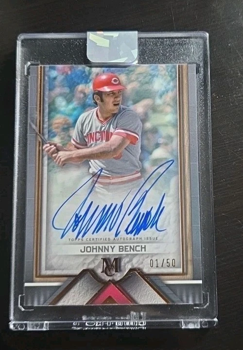 [12シリ]johnny bench auto mlb Topps Johnny Bench Autographed Baseball Sports Trading Cards
