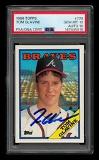 1988 Topps Set-Break #779 Tom Glavine Auto PSA 10 GEM MINT AUTO 10