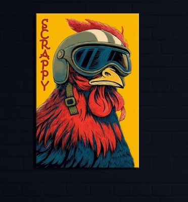 ARC Raiders Scrappy Rooster Poster Funny Gamer Wall Art Retro Comic Print