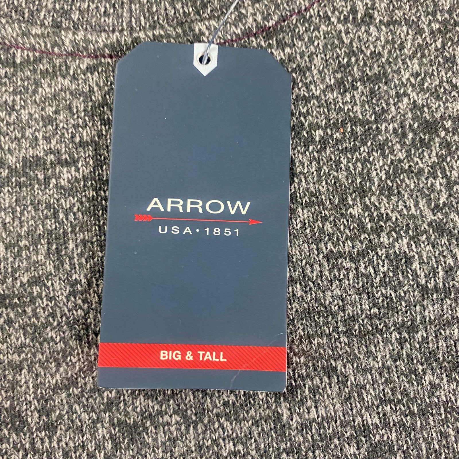 NWT Arrow Fleece Sweater Mens XLT/TGL Gray Pur Deep Raisin Crew Neck Pullover
