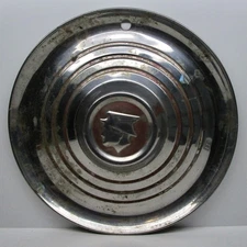 Vintage metal hub cap wheel cover Ford Mercury 1950s car parts stainless steel