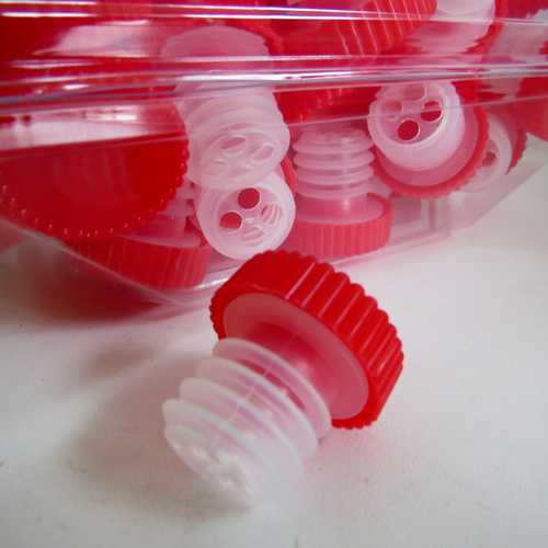 Beccuccio versatore vino 250 Slow Fine 4 fori plastica monouso con tappo - Foto 2 di 5