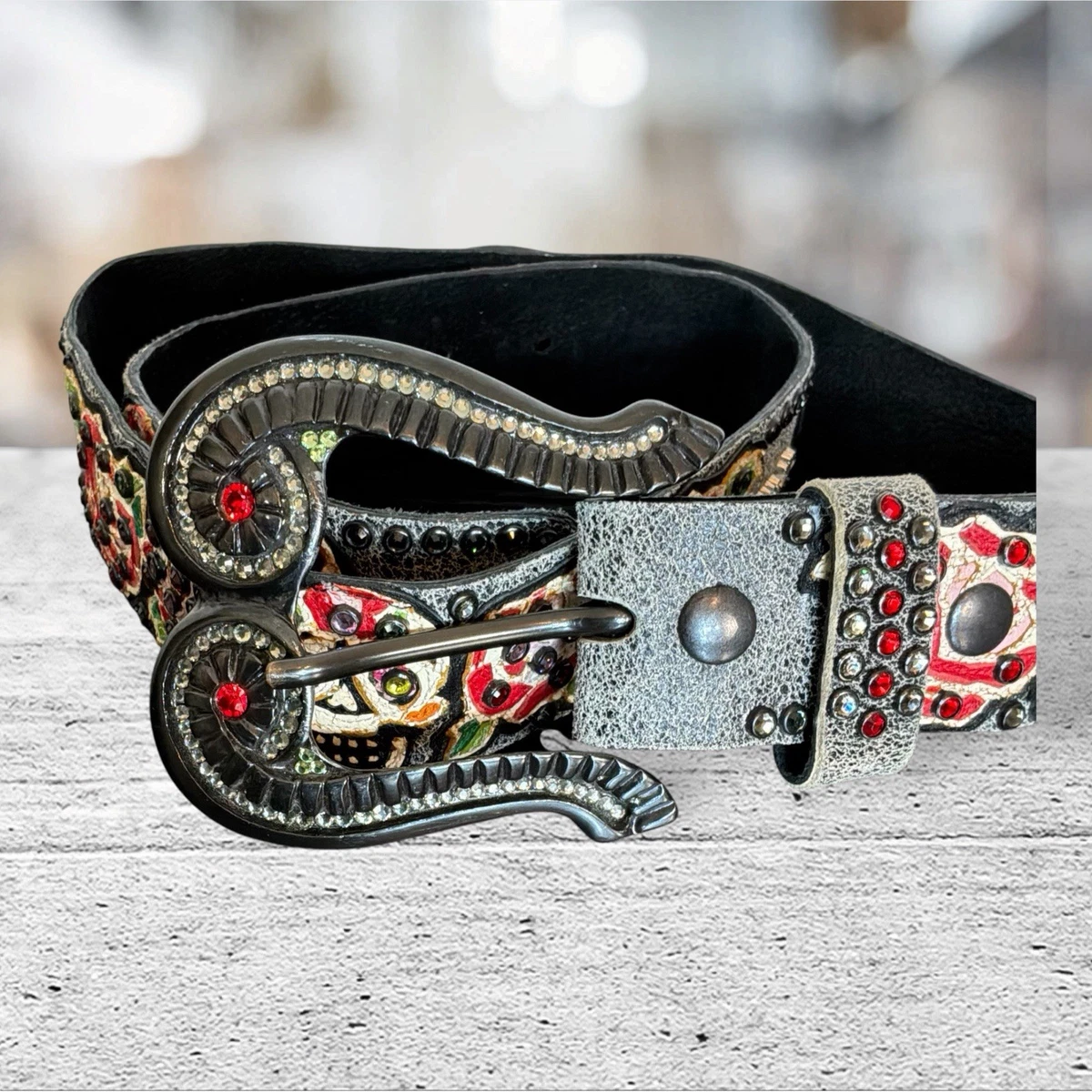 Kippy\'s Belt Chocolate Brown Leather with Amber Swarovski Crystals & Studs 32 x Kippys Leather Belts 32 Size for Women for sale | eBay main image 3