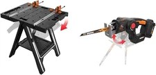 Pegasus Multi-Function Work Table and Sawhorse with Quick Clamps and Holding Peg