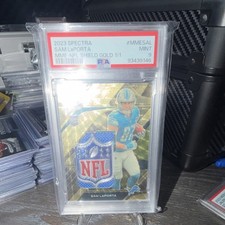 2023 Panini Spectra Sam LaPorta NFL Shield Gold 1/1 RC PSA 9 MME-SAL Lions