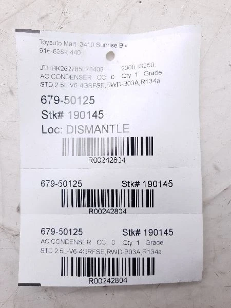 Condensador de CA convertible para 06-15 LEXUS IS250 Foto 4 de 4