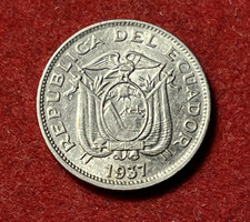 Ecuador 10 Centavos 1937 HF Nickel Coin KM#76 T9902
