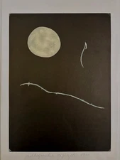 Joan MIRO: White Spot on Black Background, Original Lithograph 1961