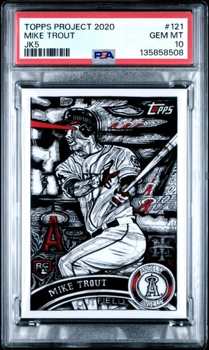 135858508 Mike Trout 2020 Topps Project #121 JK5 PSA 10