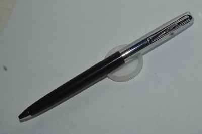 Sheaffer School Ballpoint Pen Reminder Clip Black Barrel Chrome Cap USA 1960's