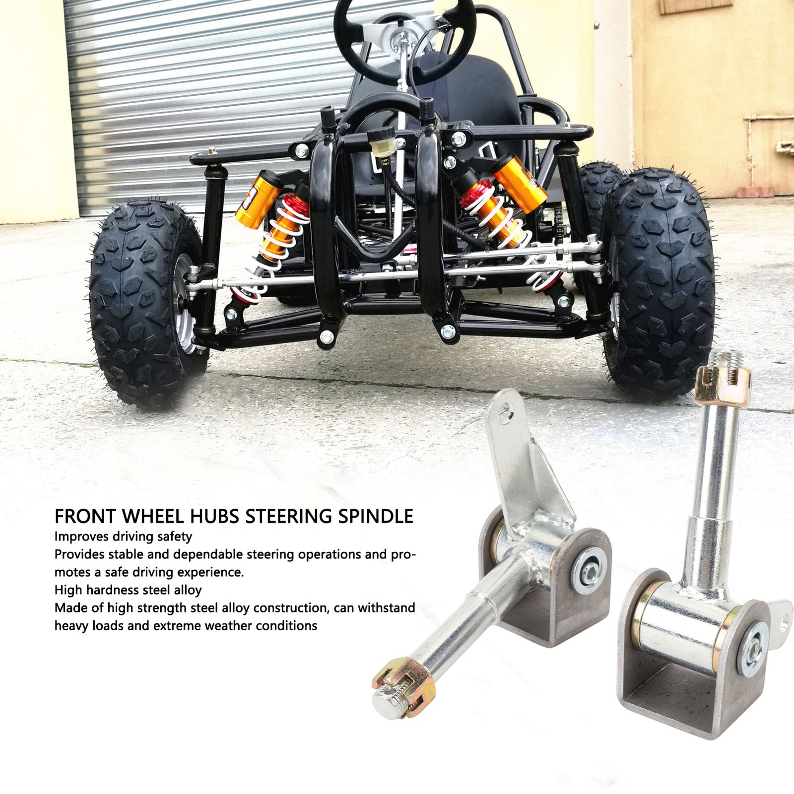 Go Kart Wheel Hubs Steering Spindle Durable Smooth Steering For ATV Trending