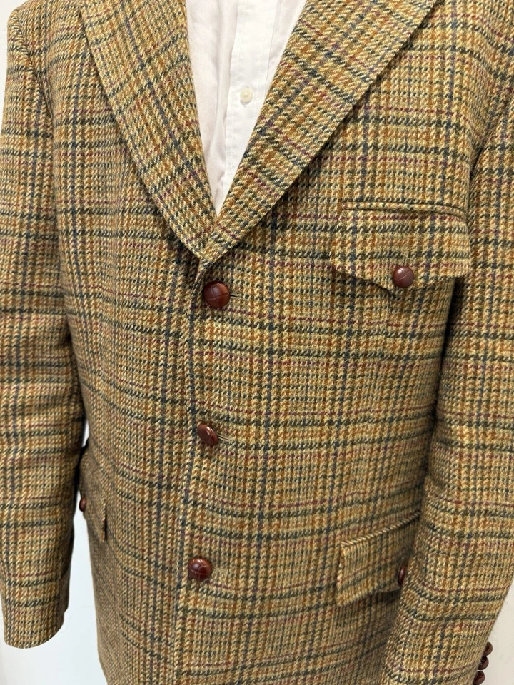 Abrigo Blazer Deportivo DDP Magee Donegal Tweed 56R Lana Espiga Cuadros Cachemira Foto 4 de 4