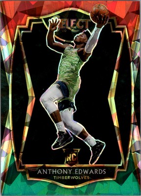 2020-21 Select Prizms Red White Green Ice #169 Anthony Edwards - NM-MT