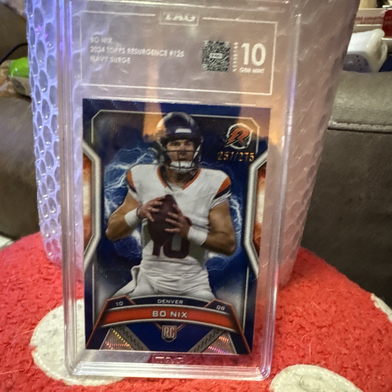 Topps 2024 Resurgence Bo Nix RC #125 Navy Surge /275 Denver Broncos TAG 10