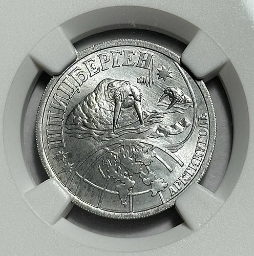 1998 Spitsberg Norway 50 Kopecks 50K NGC MS66 TOP POP 1/0 6k Mint