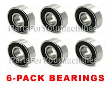 6 SPINDLE DECK BEARINGS FOR SIMPLICITY, LAWNMOWERS, REPL 1705897, 1666292, 40R