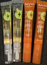 4 x Nyx This Is Juice Gloss Electrolyte Infused Clear Coconut Chill & Guava Snap