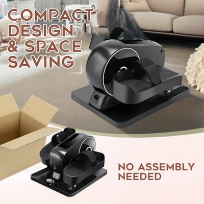 Under Desk Elliptical w/LCD&Remote Dual Mode Ellipse Leg Exerciser for Seniors 