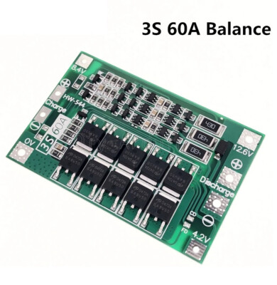 3S 60A Charging Protection Board 12.6V BMS Balance For 18650 Li-ion Lipo Battery