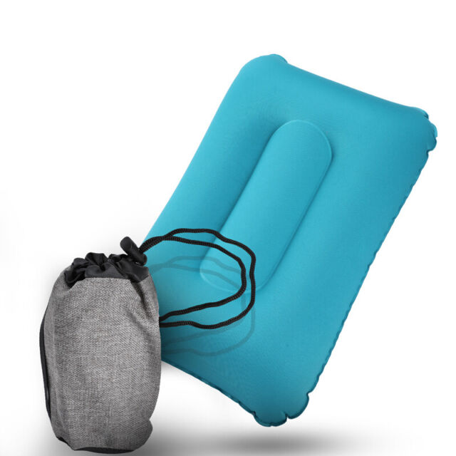 Camping Pillow Inflatable Fabric Feel Head Cushion Ultralight Air Travel Hiking TR11473