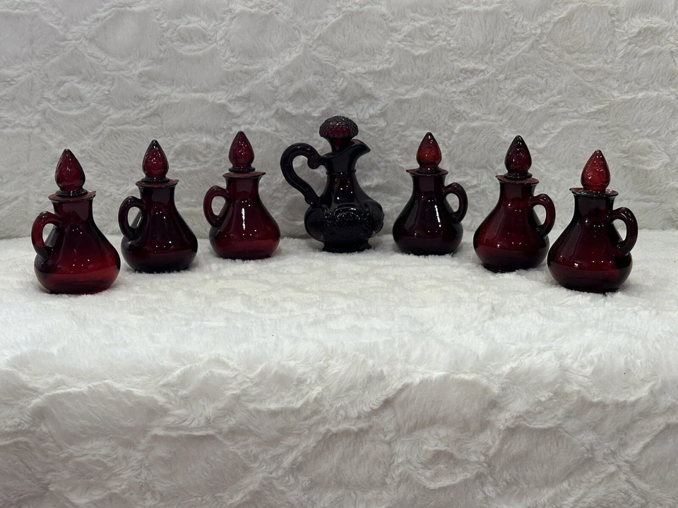 Paquete De 8 Vidrio Rojo Rubí Cape Cod De Colección Avon 1876 Foto 2 de 4