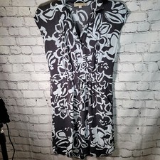 Loft, Black/White Short Sleeve Dress, Size S