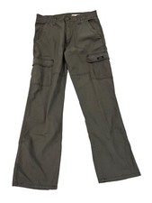Wrangler Mens Relaxed Fit Flex Cargo Pants Green Ripstop Cotton Size 32x32