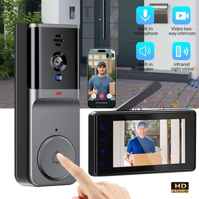 1080P HD Wireless Smart WiFi Video Doorbell Intercom Door Bell Security Camera
