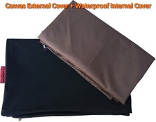 BLACK CANVAS COVER  INTERNAL WATERPROOF DUVET CASE FOR DOG PET BED PILLOW