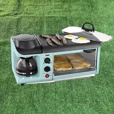 Nostalgia Retro 3-in-1 Family Size Breakfast Station Aqua NEW