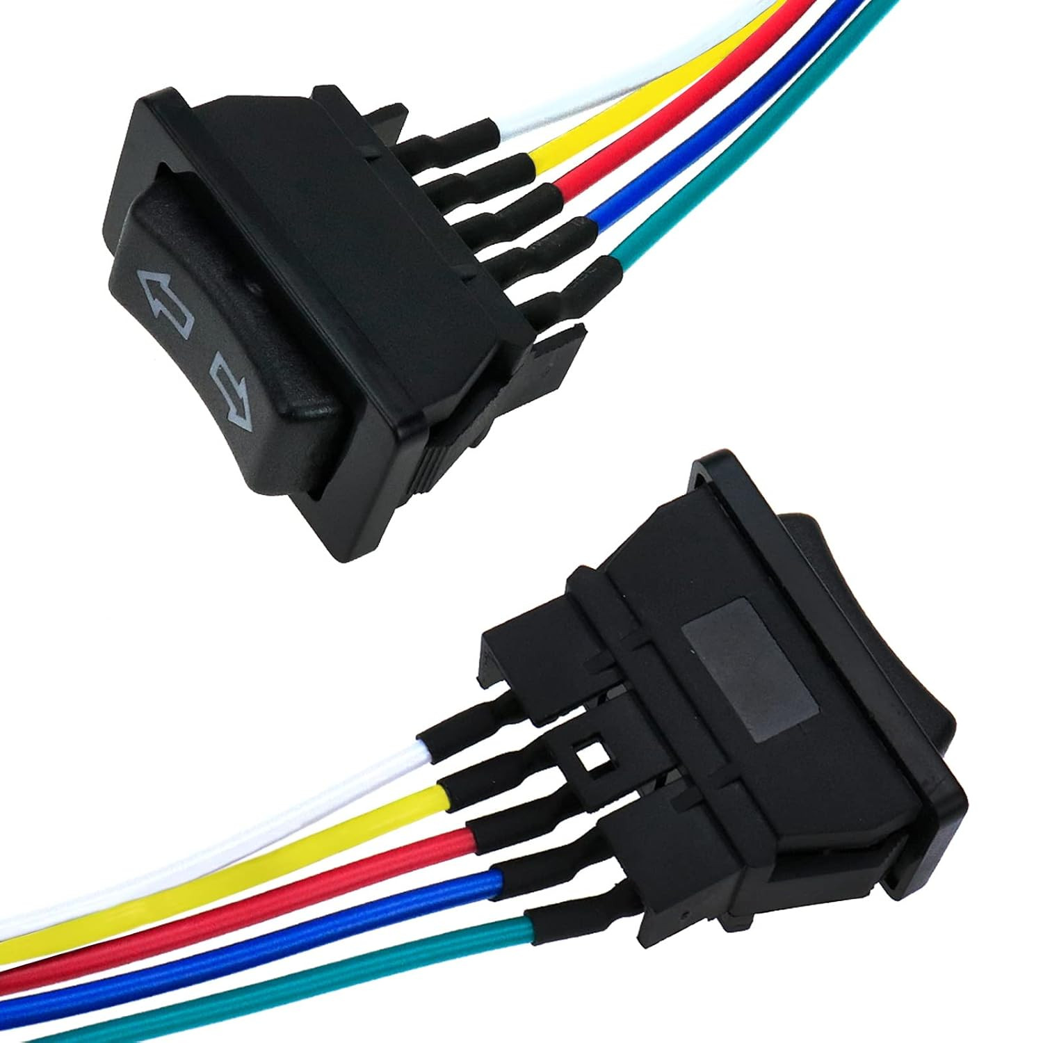 2x 5Pin/Wire Car Window Power Switch Universal UP/DOWN Red LED Lighted DC12V/24V