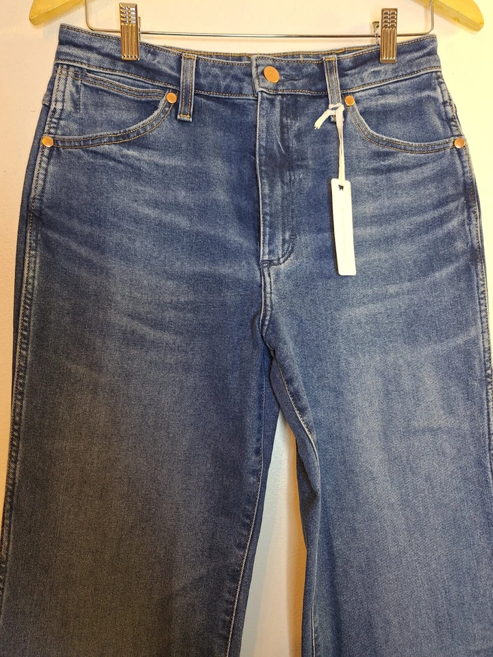 Pantalones de mezclilla WRANGLER de pierna ancha para mujer talla 27x34 acampanados hippie occidental boho vaquera NUEVO Foto 4 de 4