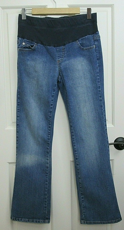 Two Hearts Maternity Jeans Womens S 30x30 Distressed Bootcut Stretch 65-24419