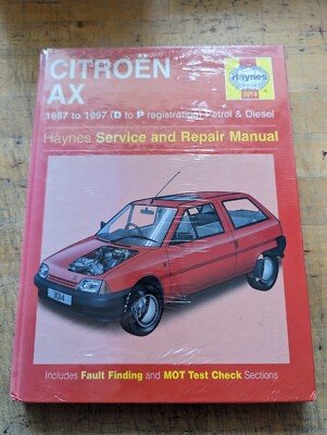 *N.O.S* Citroen AX (Benzin & Diesel) 1987-1997 Haynes Werkstatthandbuch