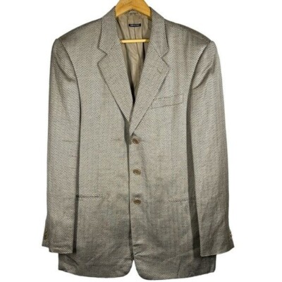 ✨美品✨GIORGIO ARMANI BORGO 21 セットアップ50 グレー Giorgio Armani Mens Borgo 21 Linen Blend Sport Coat Size 52R