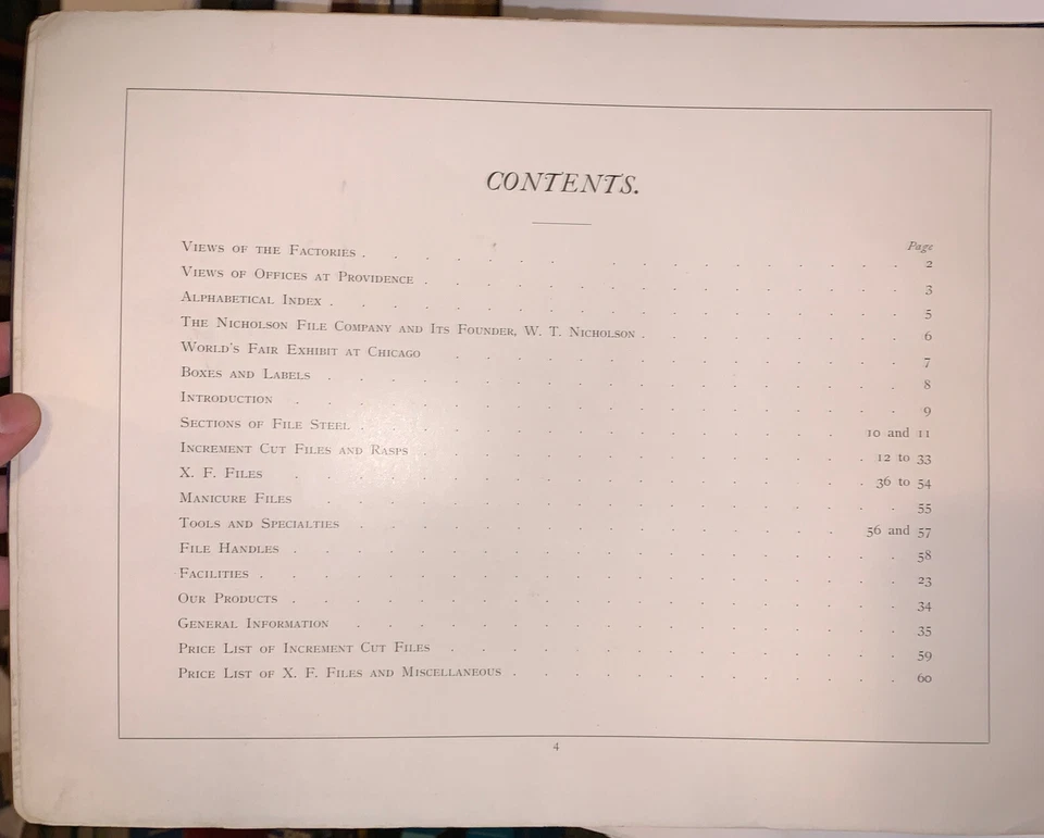 1894, TRADE CATALOG, NICHOLSON FILE CO, ILLUSTRATIONS OF FILES, RASPS & TOOLS - Image 4 of 4