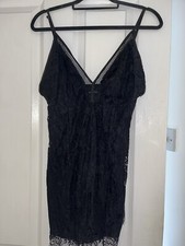 Pretty little thing size 12 black lace dress worn once