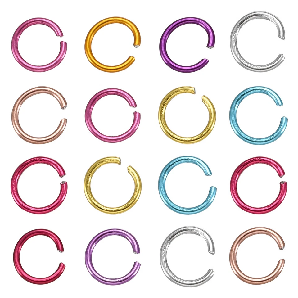 1000 un./Caja Anillos de Salto Abiertos de Aluminio Lazo Sin Soldar 10 Colores Fornituras 6x0.8mm Foto 2 de 4