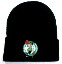 Boston Celtics flat cotton applique on Black beanie  cap hat. See details