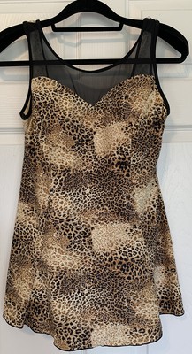 leopard swim dress