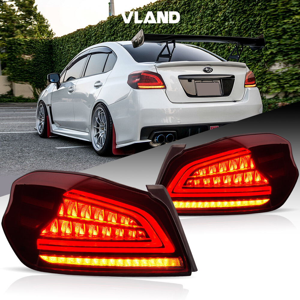 WRX STI V-LANDテールランプ VLAND Red LED Tail Lights For 2015-2021 Subaru WRX & WRX STI